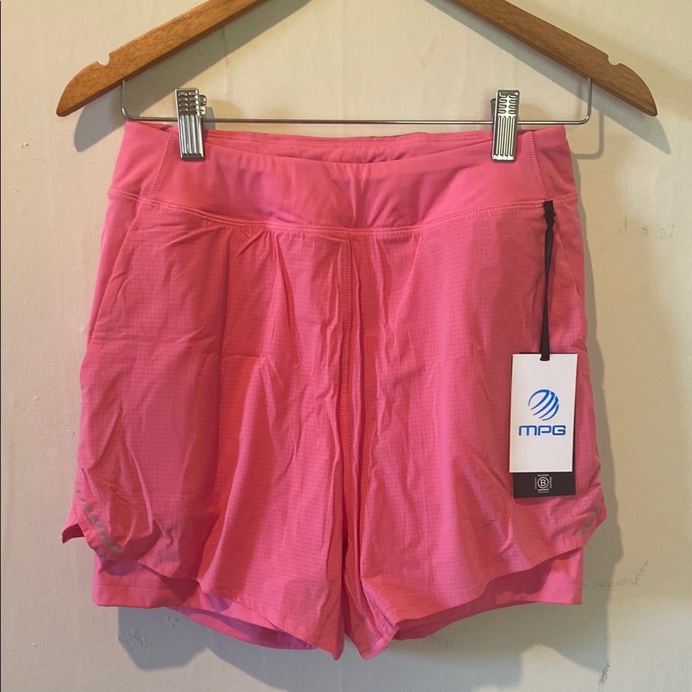 Pink running shorts